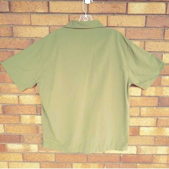 L L Bean Outdoors Button Shirt Olive Drab Med - Picture 2 of 7
